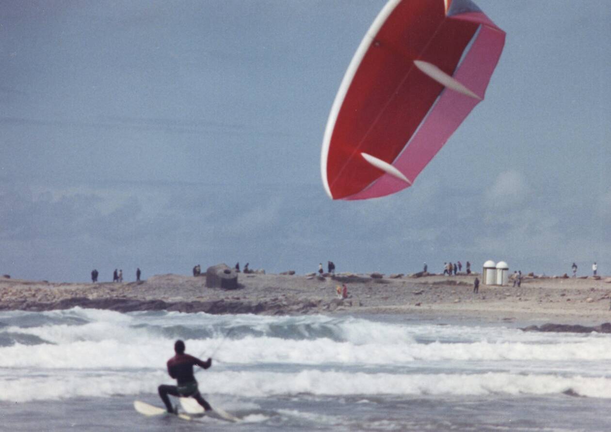 Bruno and Dominique Legaignoux participate in the Windsurfing World Cup, La Torche (1986)