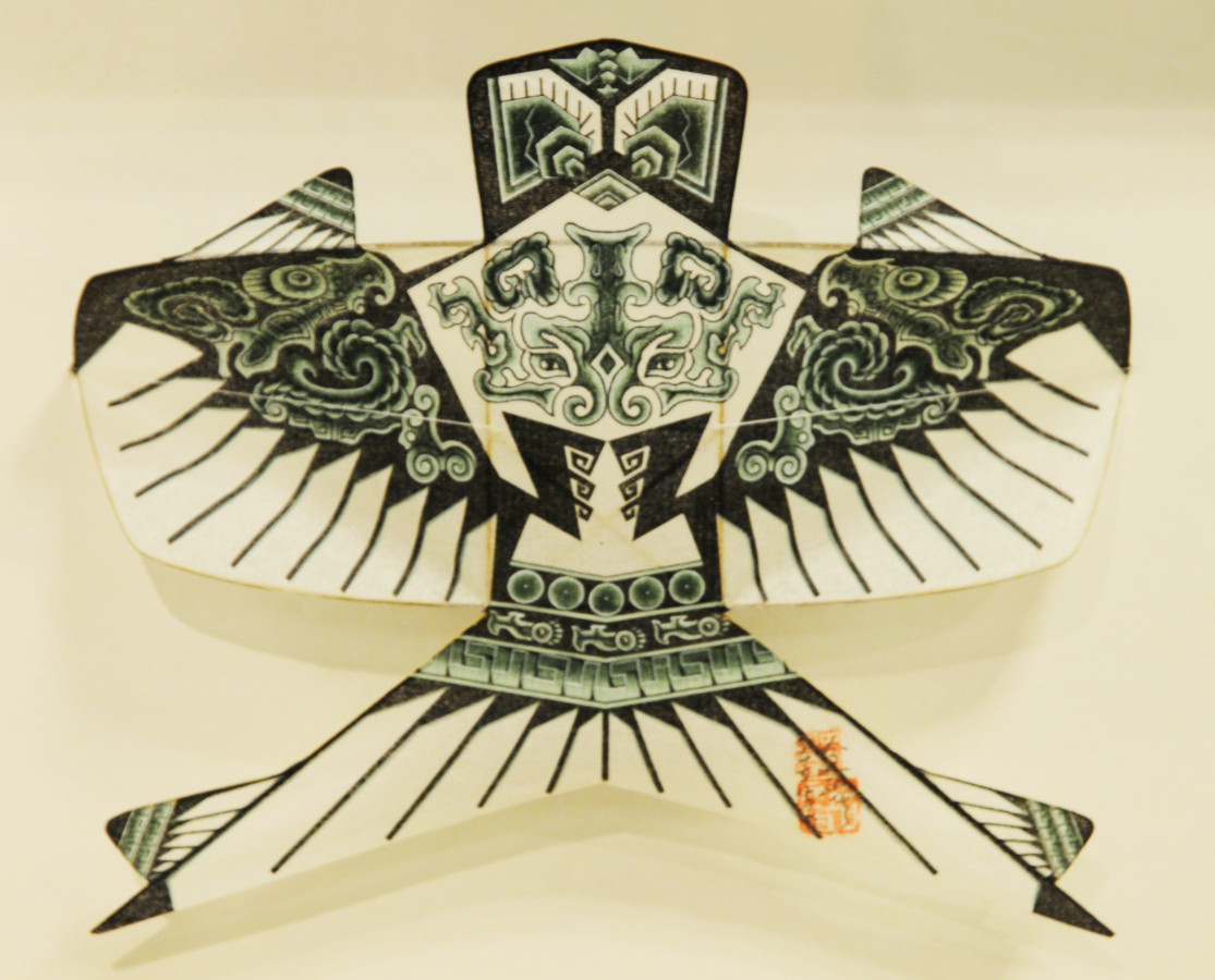 Kite made in the traditional wooden bird design